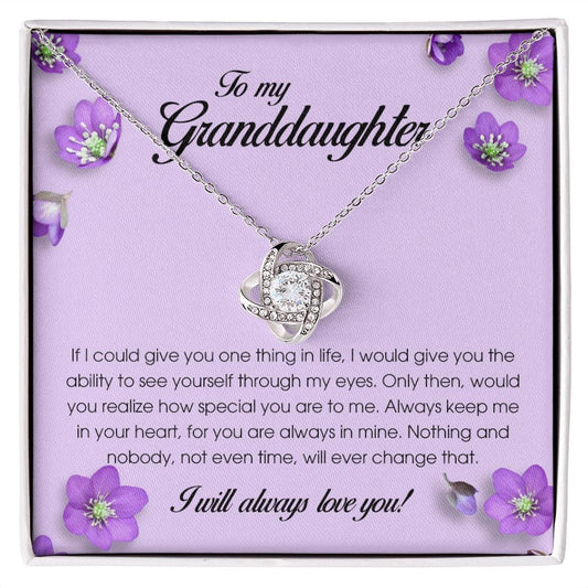 To My Granddaughter, Love Knot Necklace