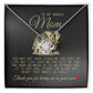 To My Bonus Mom "Thank You For Loving Me As Your Own" Love Knot Necklace