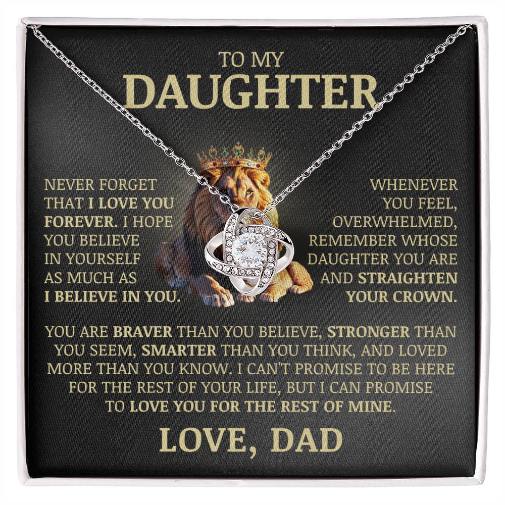 To My Daughter "Never Forget That I Love You" Necklace
