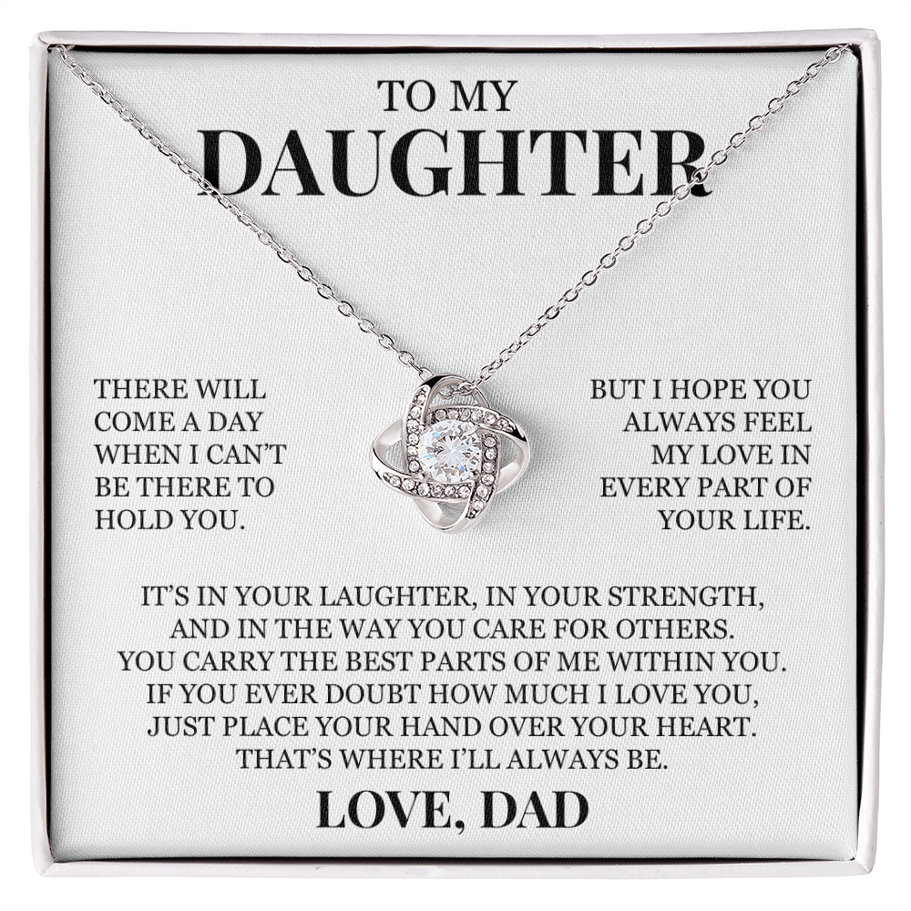 To My Daughter "Feel My Love In Every Part of Your Life" Love Knot Necklace
