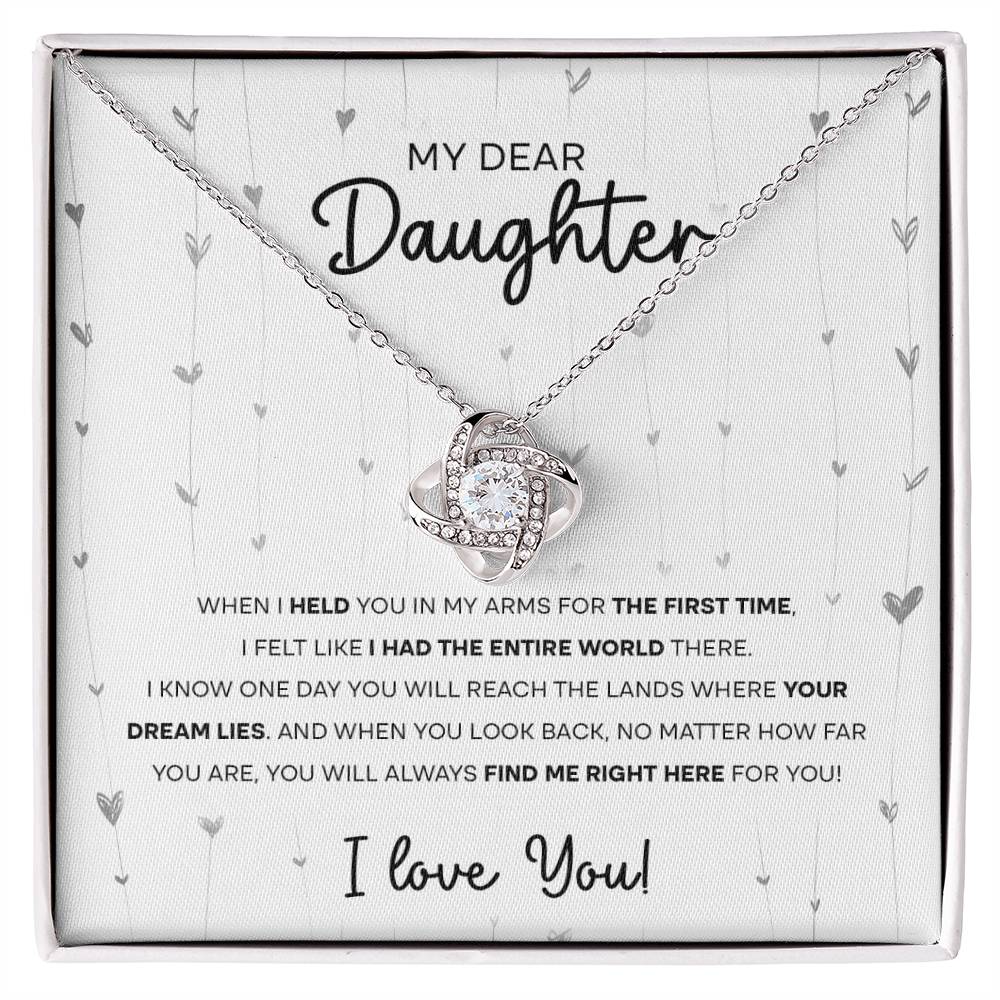 To My Dear Daughter, Love Knot Necklace