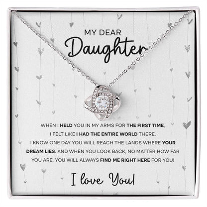 To My Dear Daughter, Love Knot Necklace