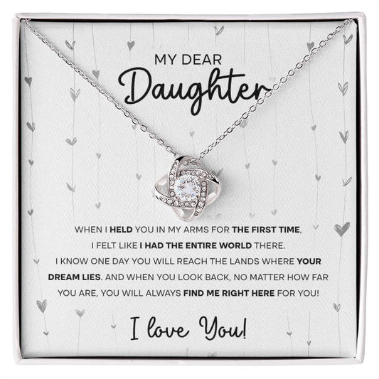 To My Dear Daughter, Love Knot Necklace
