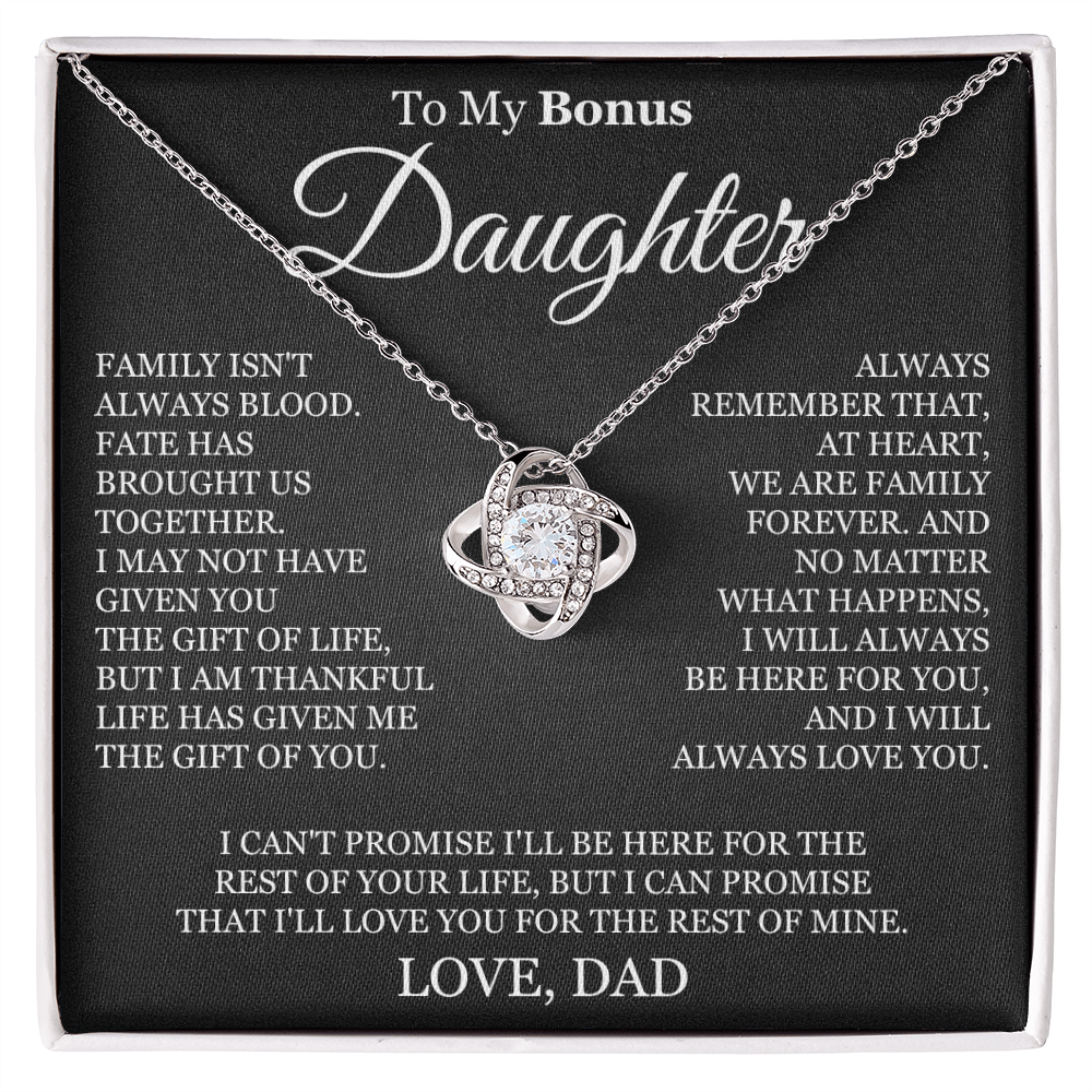 To My Bonus Daughter - Love Knot Necklace