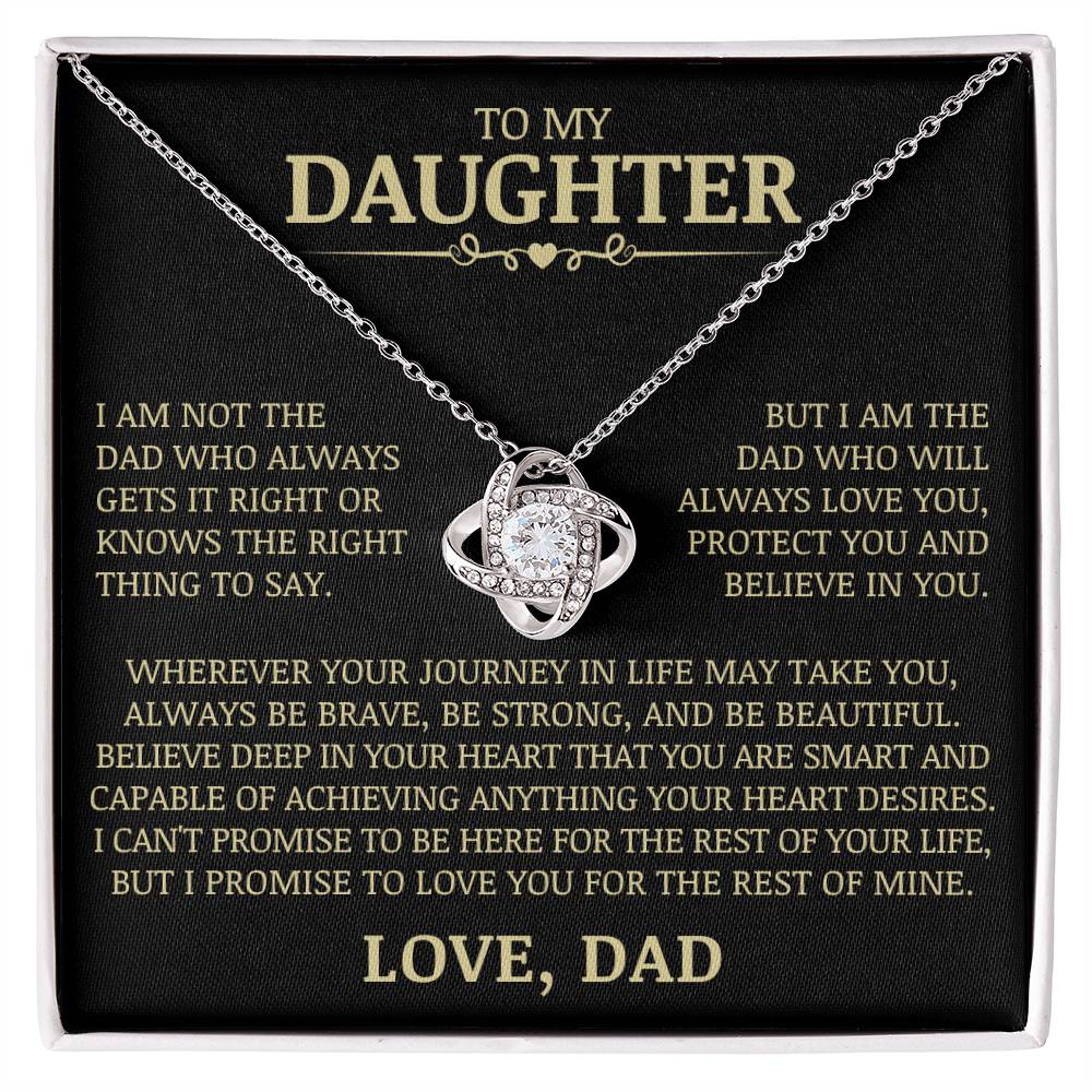 To My Daughter "Always Love You, Protect You, and Believe In You" Love Knot Necklace