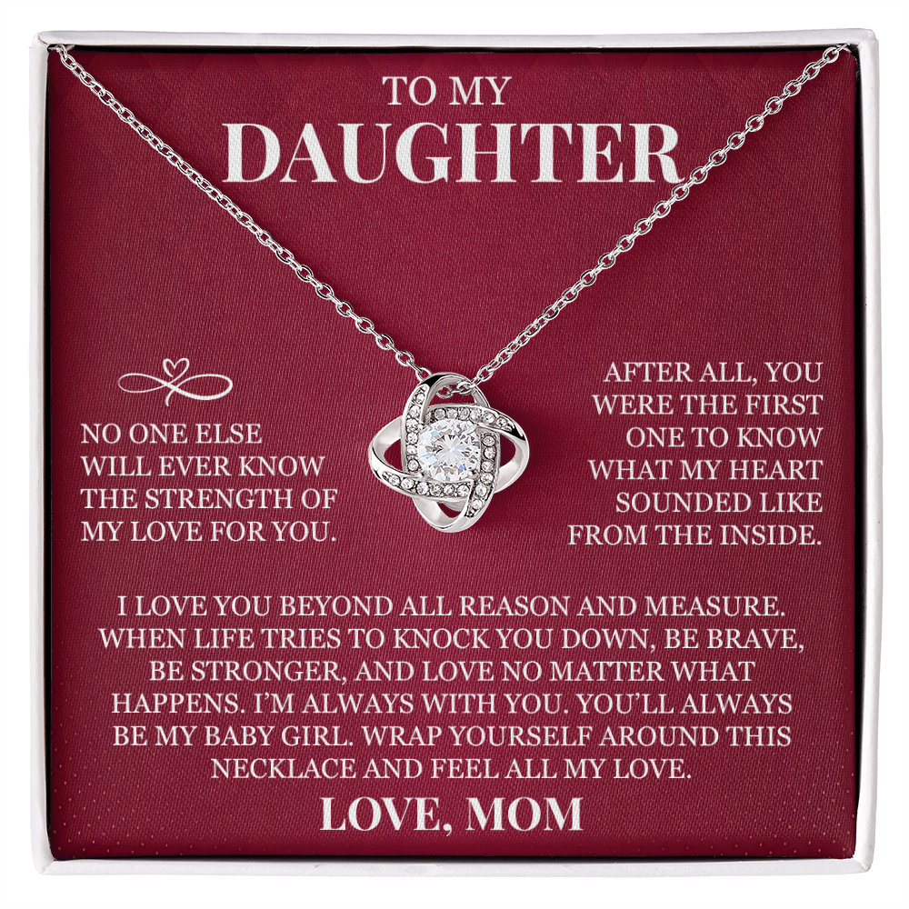To My Daughter - Love Knot Necklace