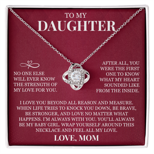 To My Daughter - Love Knot Necklace