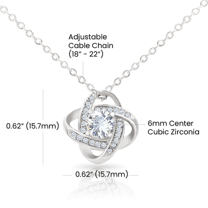 To My Beautiful Mom "You Are The World" Love Knot Necklace