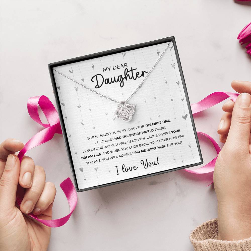 To My Dear Daughter, Love Knot Necklace