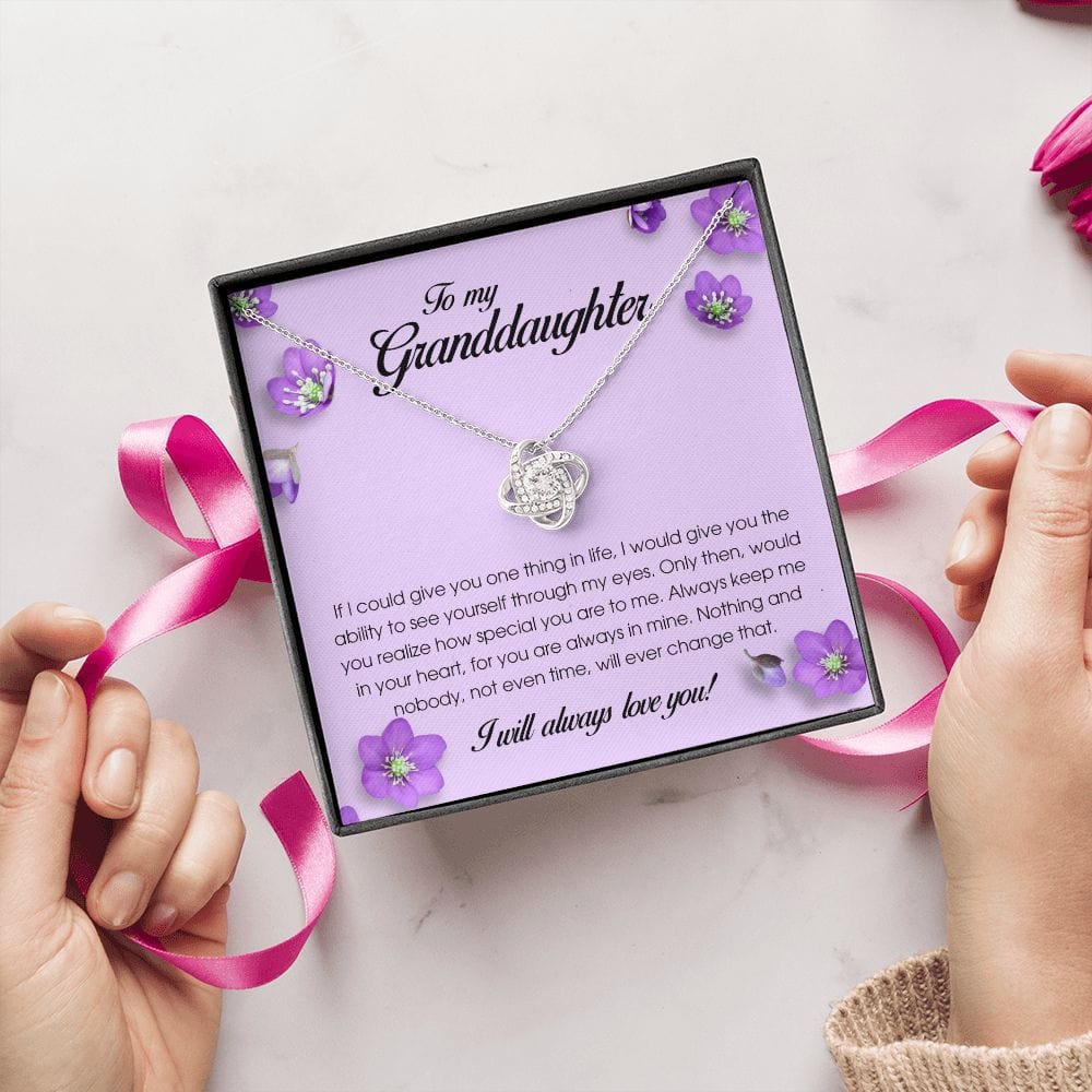 To My Granddaughter, Love Knot Necklace