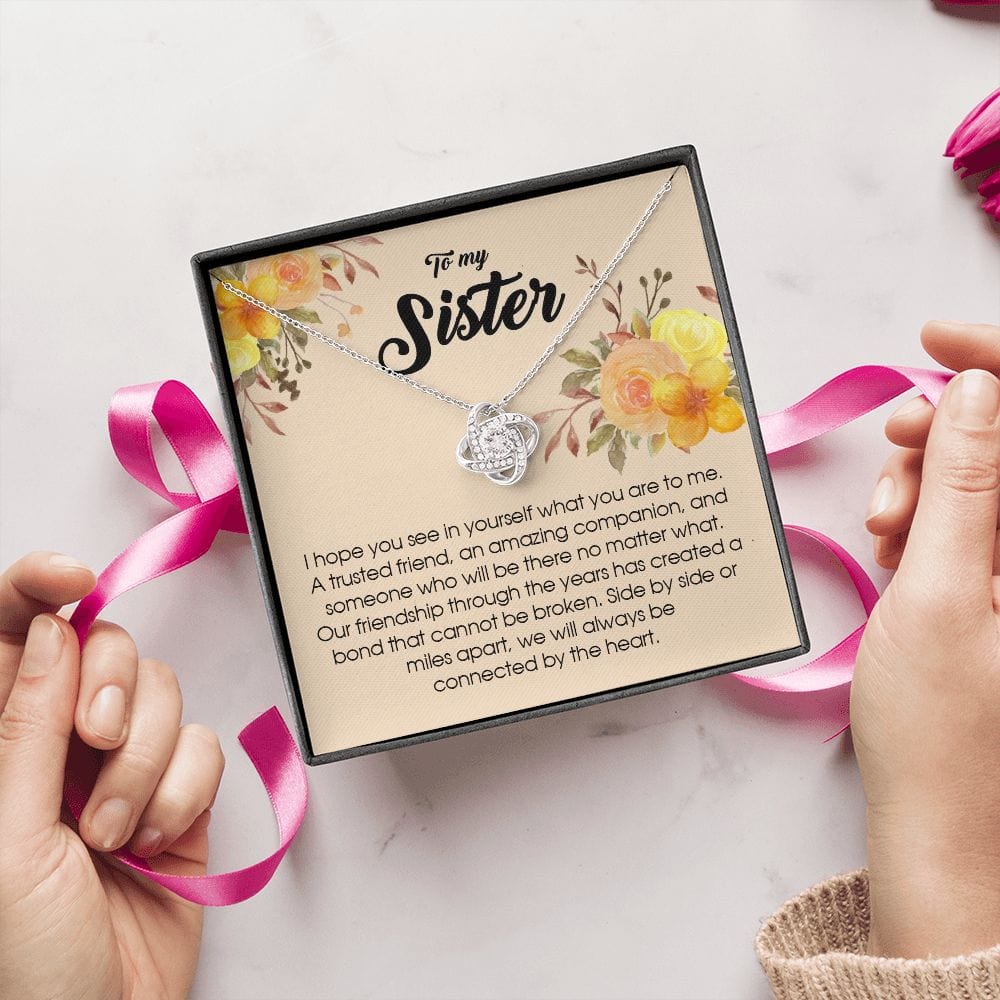 To My Sister, Love Knot Necklace