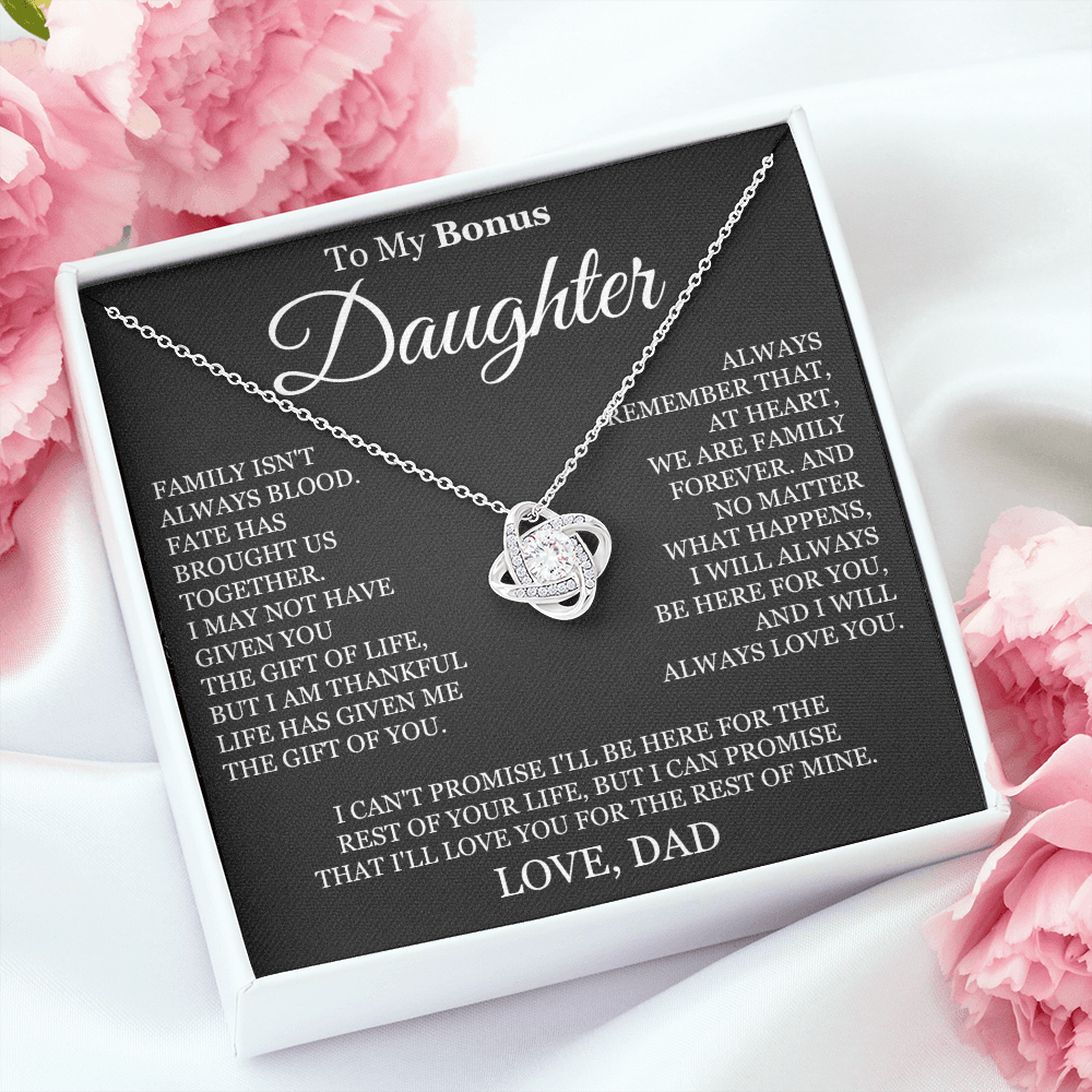 To My Bonus Daughter - Love Knot Necklace