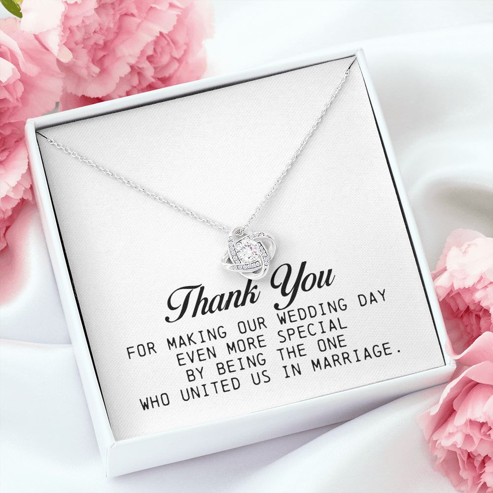 Marriage Officiant Gift, Love Knot Necklace