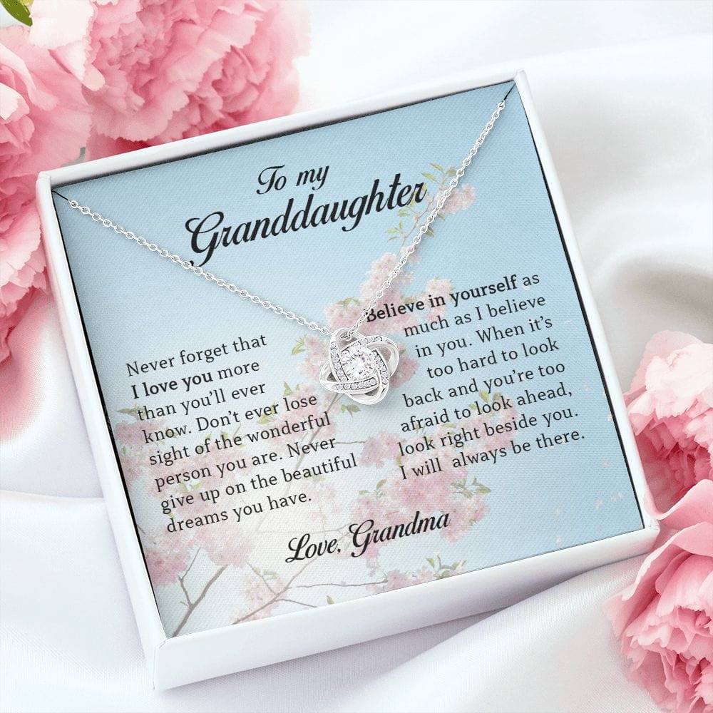 To My Granddaughter, Love Knot Necklace