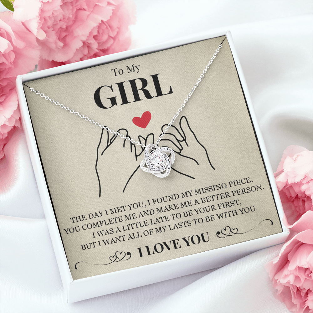 Love Knot Necklace - To My Girlfriend "You Complete Me"