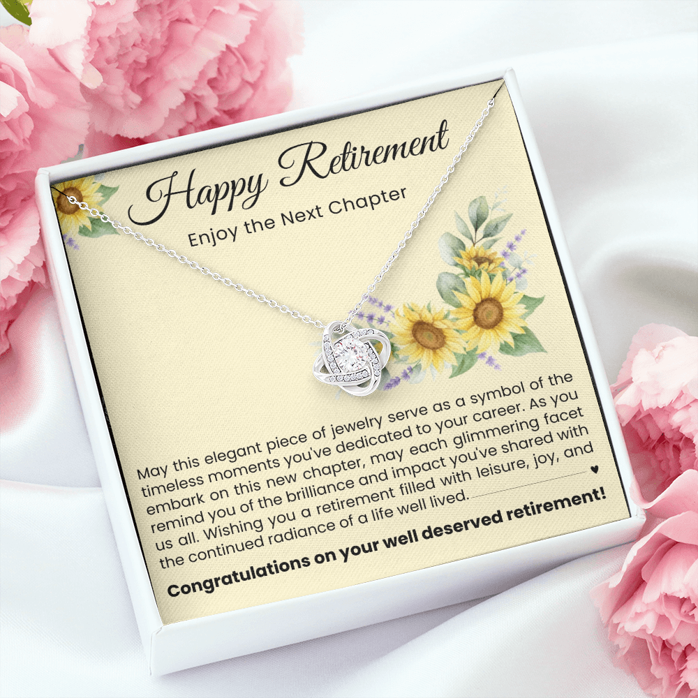 Love Knot Necklace - Happy Retirement, Enjoy The Next Chapter