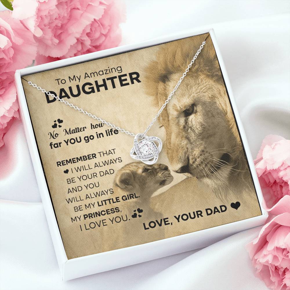 To My Amazing Daughter, Love Knot Necklace