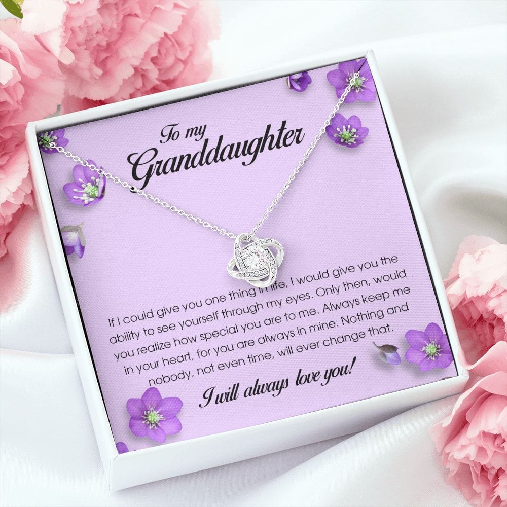 To My Granddaughter, Love Knot Necklace