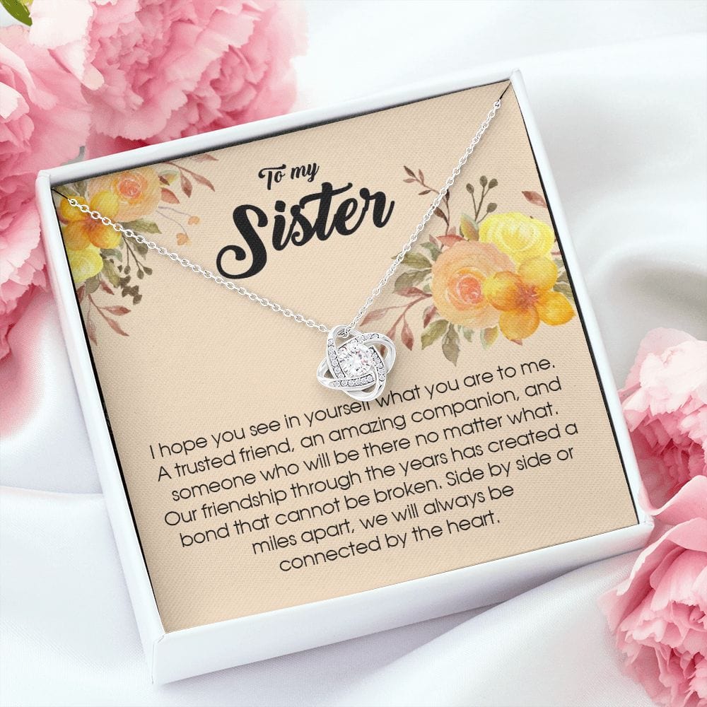 To My Sister, Love Knot Necklace