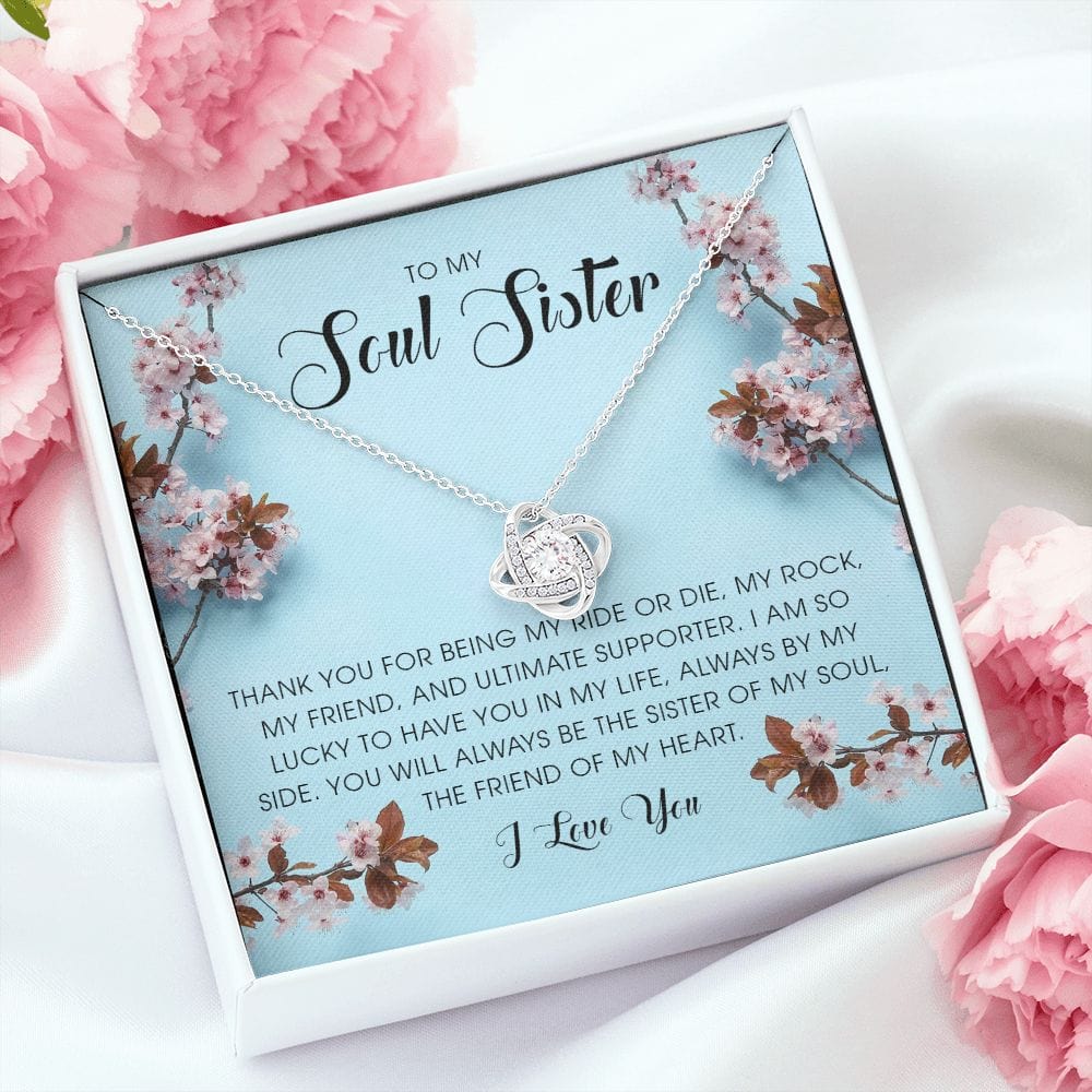 To My Soul Sister, Love Knot Necklace