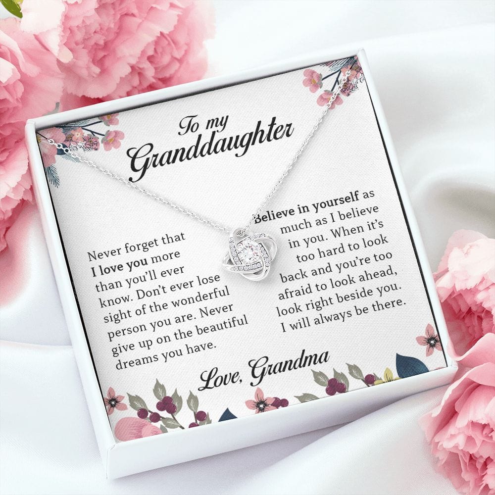 To My Granddaughter, Love Knot Necklace