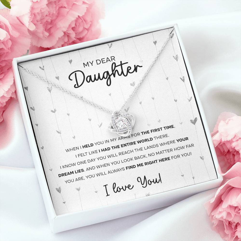To My Dear Daughter, Love Knot Necklace