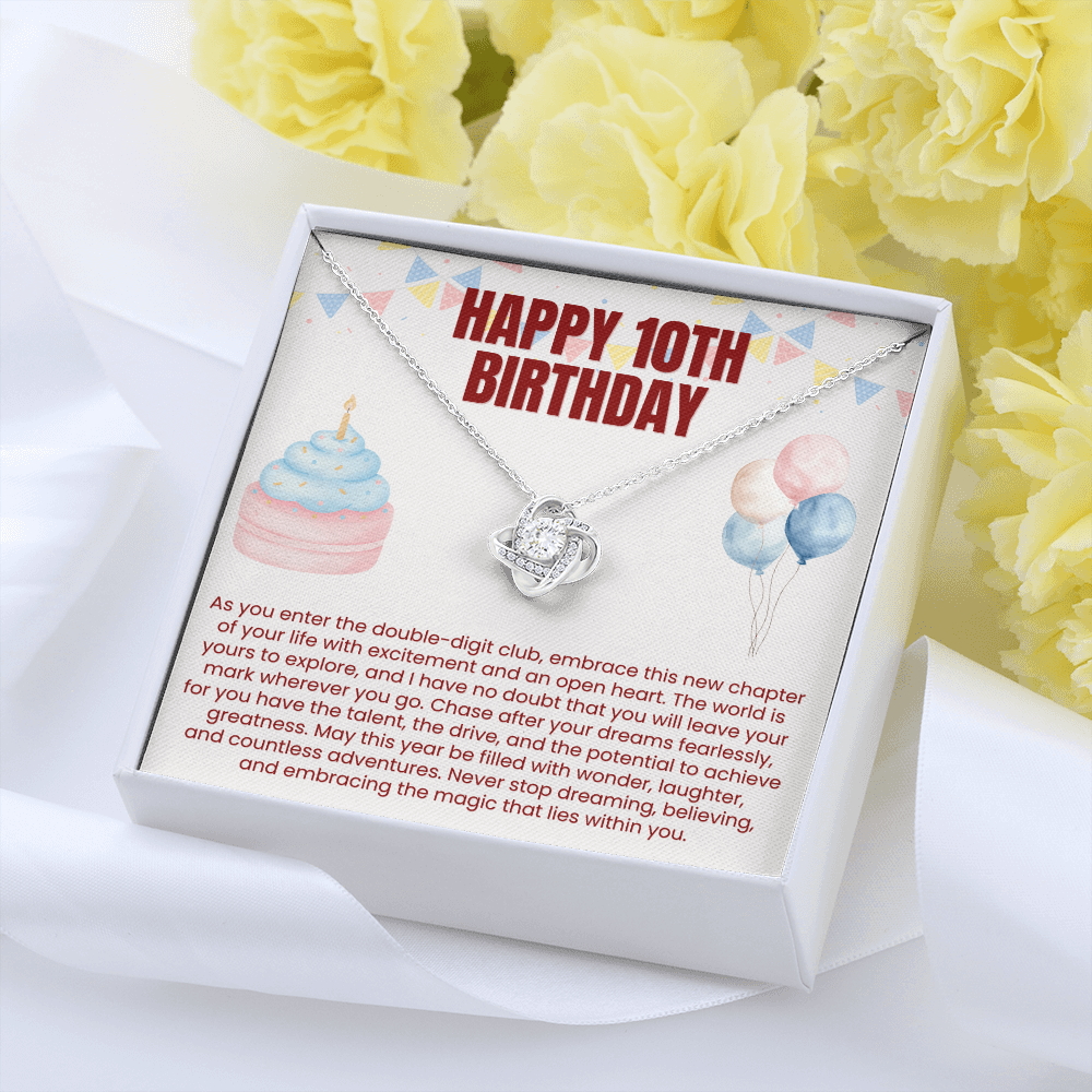 Love Knot Necklace - Happy 10th Birthday
