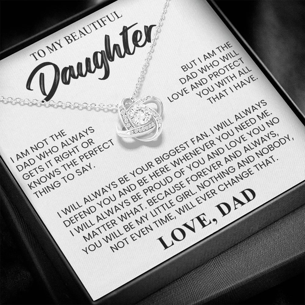 To My Beautiful Daughter "Love and Protect You" Love Knot Necklace