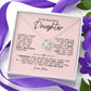 To My Beautiful Daughter "Always Keep Me In Your Heart" Love Knot Necklace