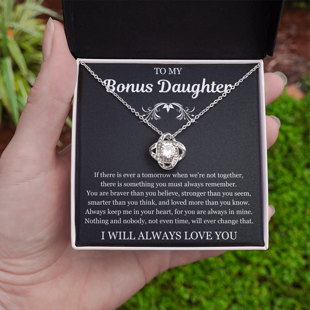 To My Bonus Daughter - Love Knot Necklace