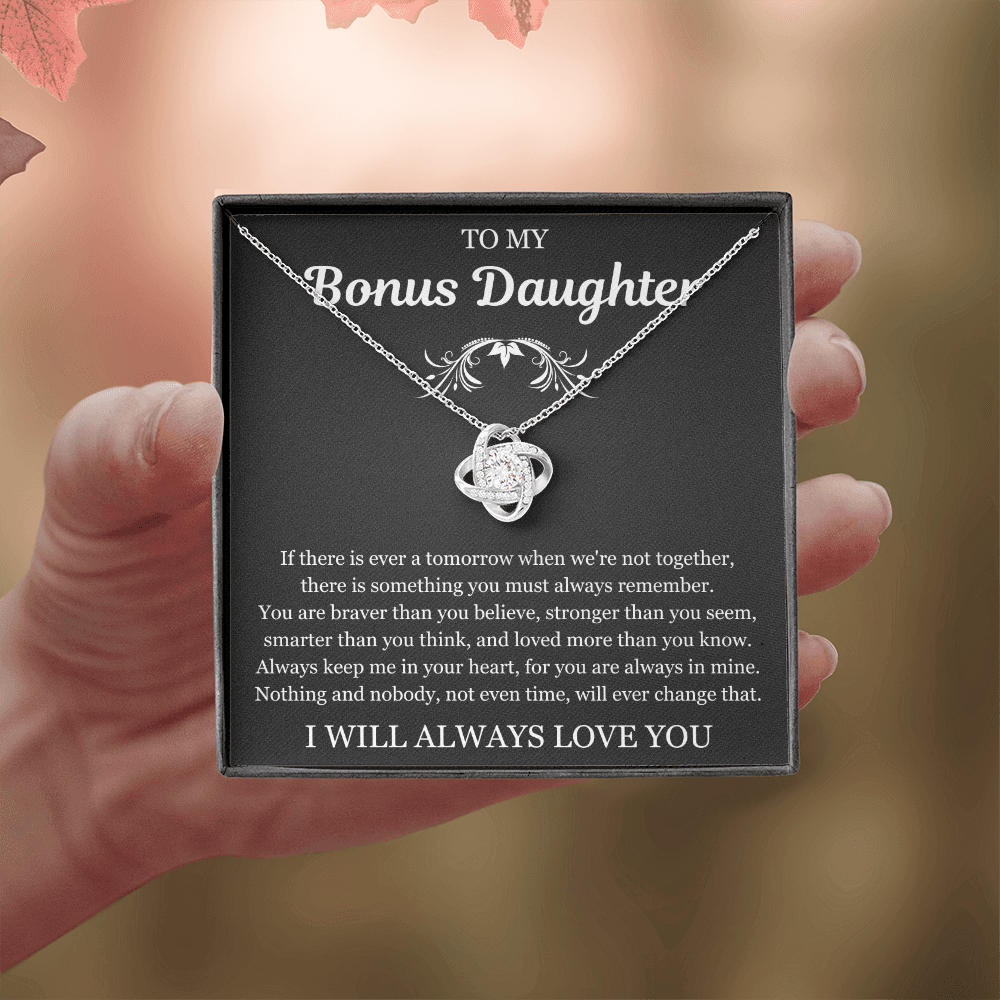 To My Bonus Daughter - Love Knot Necklace