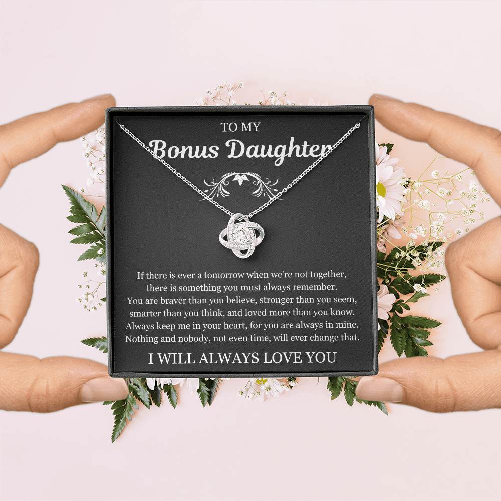 To My Bonus Daughter - Love Knot Necklace