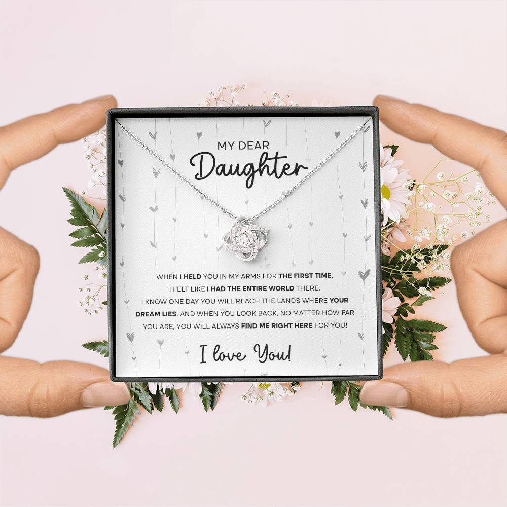 To My Dear Daughter, Love Knot Necklace