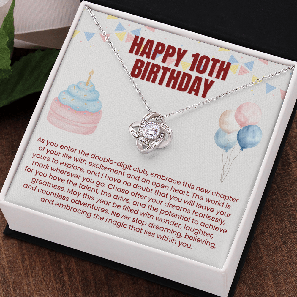 Love Knot Necklace - Happy 10th Birthday