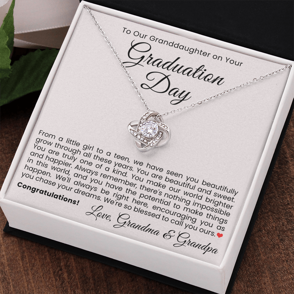 Love Knot Necklace - To Our Granddaughter on Your Graduation Day