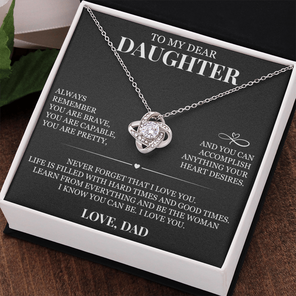 To My Dear Daughter - Love Knot Necklace