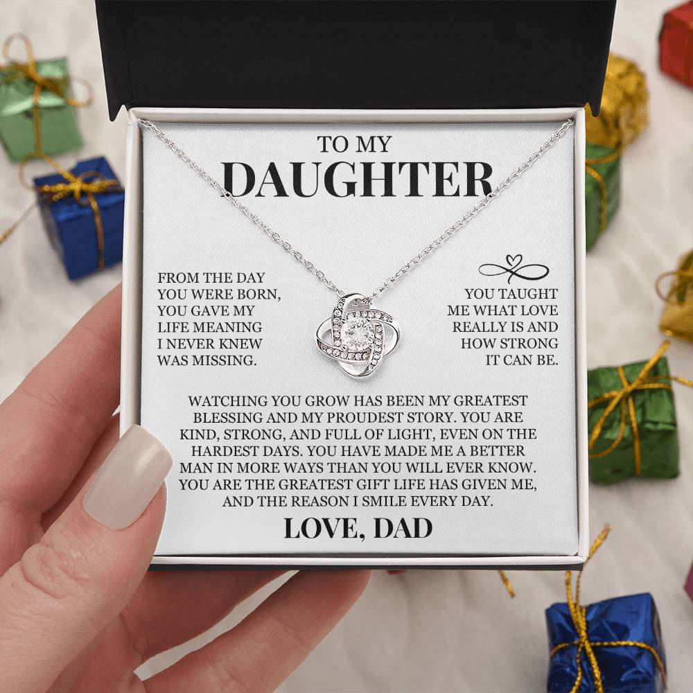 To My Daughter "The Greatest Gift Life Has Given Me" Love Knot Necklace