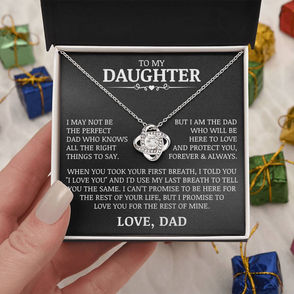 To My Daughter "Love and Protect You" Love Knot Necklace