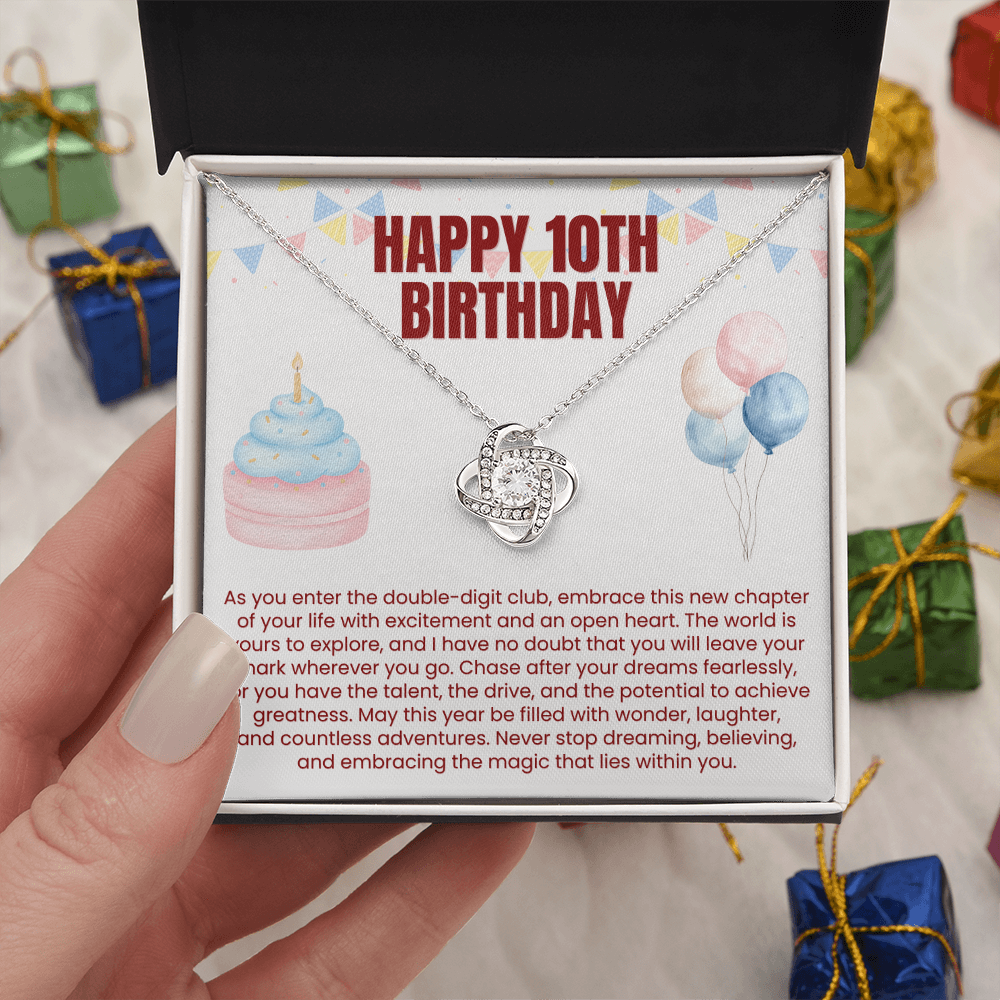Love Knot Necklace - Happy 10th Birthday