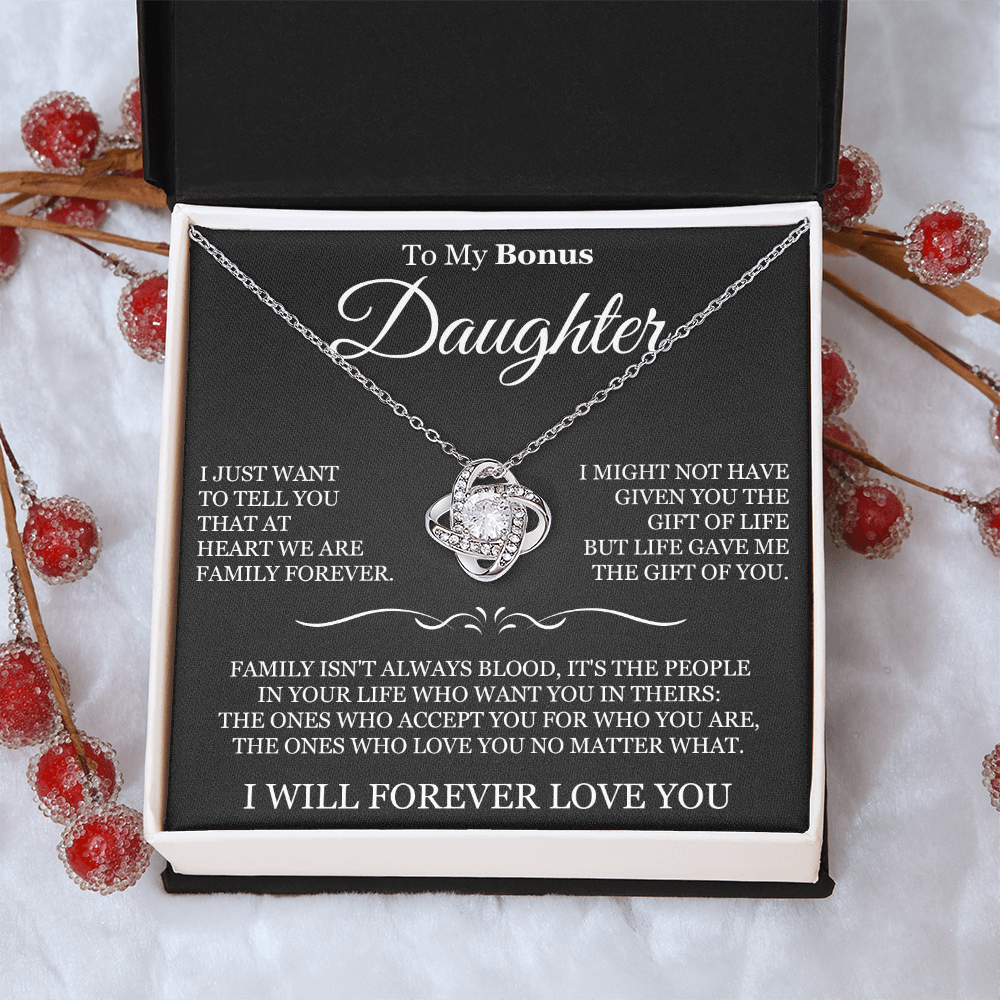 To My Bonus Daughter - Love Knot Necklace