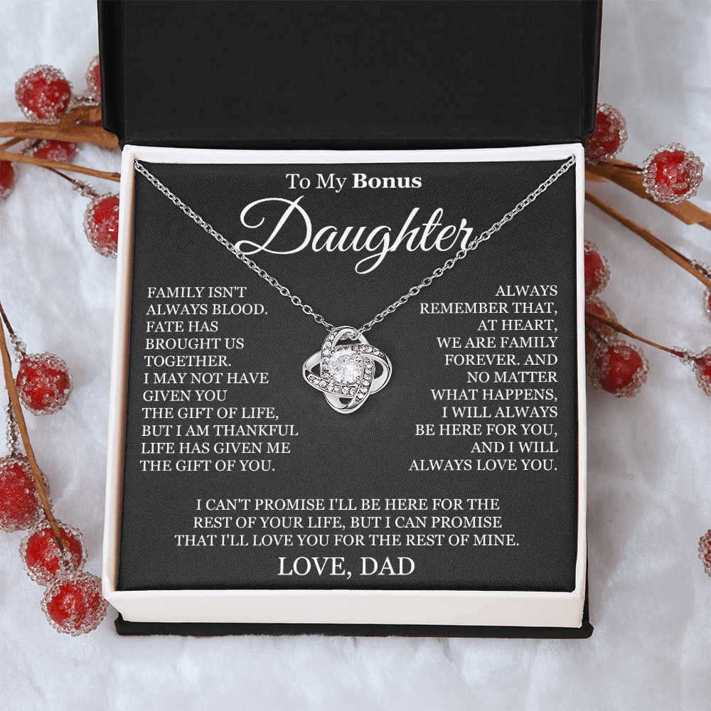 To My Bonus Daughter - Love Knot Necklace