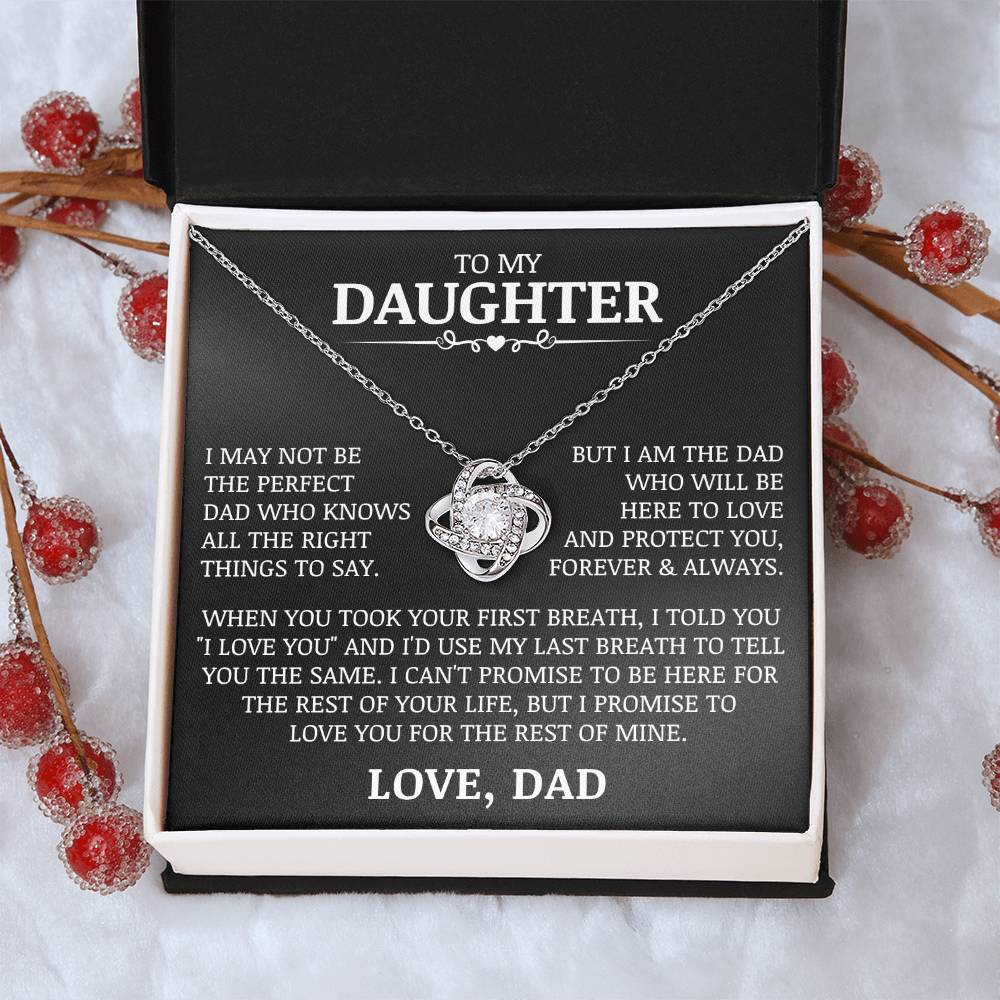 To My Daughter "Love and Protect You" Love Knot Necklace