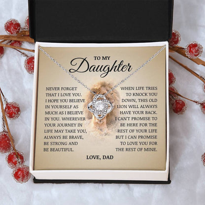 To My Daughter "Believe In Yourself" Love Knot Necklace