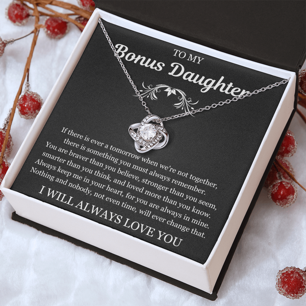 To My Bonus Daughter - Love Knot Necklace