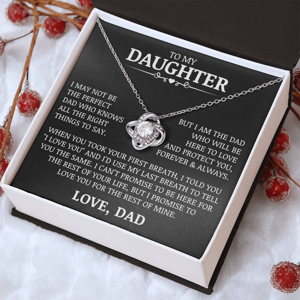 To My Daughter "Love and Protect You" Love Knot Necklace