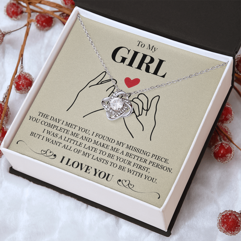 Love Knot Necklace - To My Girlfriend "You Complete Me"