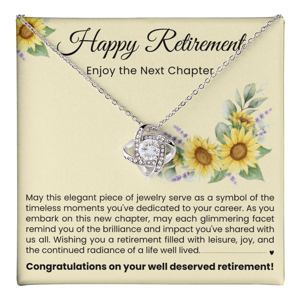 Love Knot Necklace - Happy Retirement, Enjoy The Next Chapter