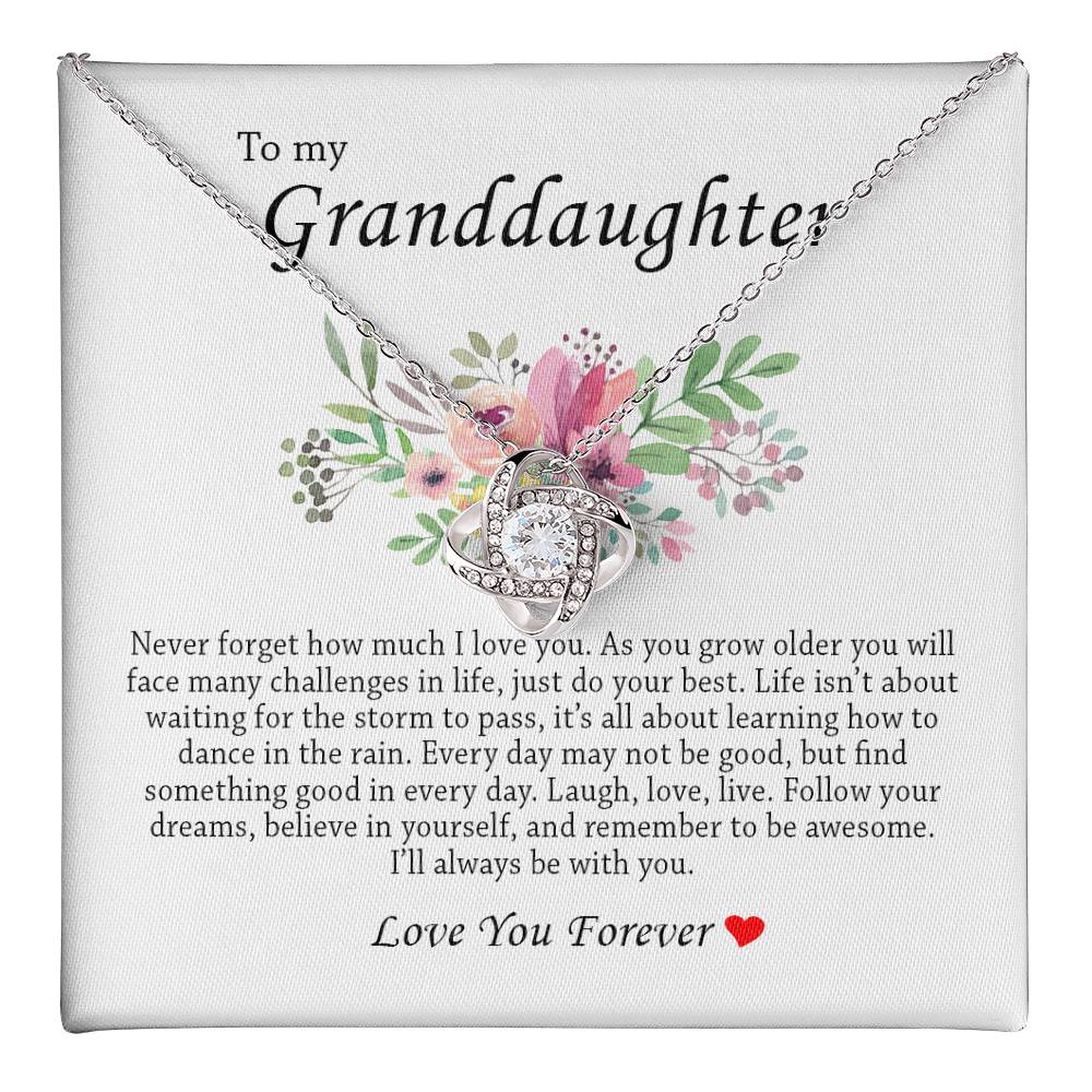 To My Granddaughter, Love Knot Necklace