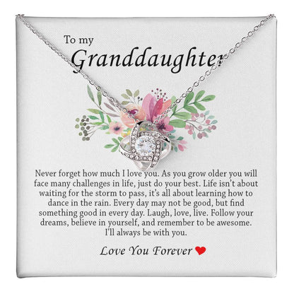 To My Granddaughter, Love Knot Necklace