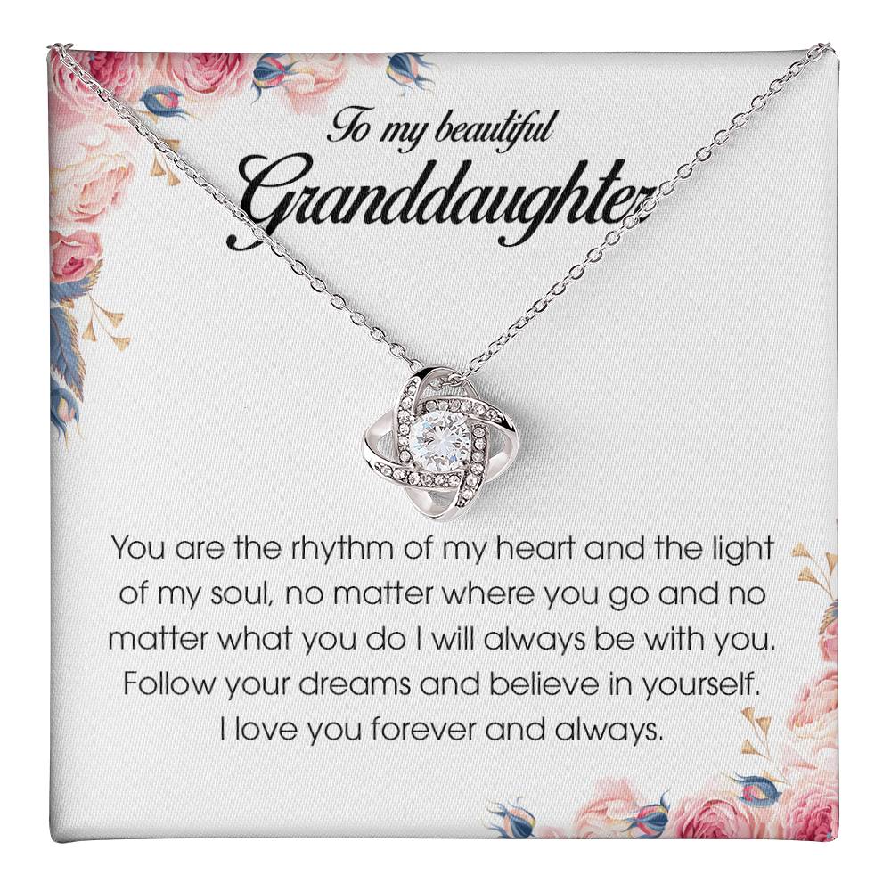 To My Beautiful Granddaughter, Love Knot Necklace